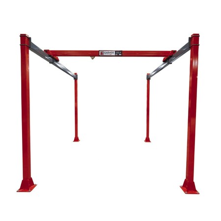 Pwi Garage Series Workstation Crane, 1,000 lb Capacity, Adjustable Height, 10 ft x 12 ft, Red GS1000R-1012